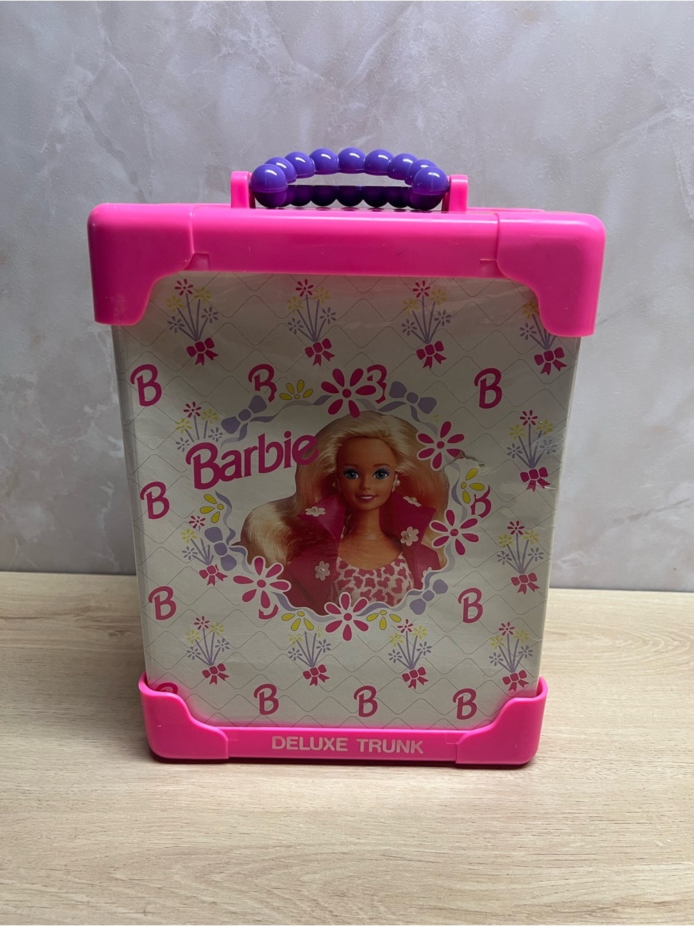 💕 Vintage 1991 Barbie Deluxe Doll Trunk Wardrobe Carry Case